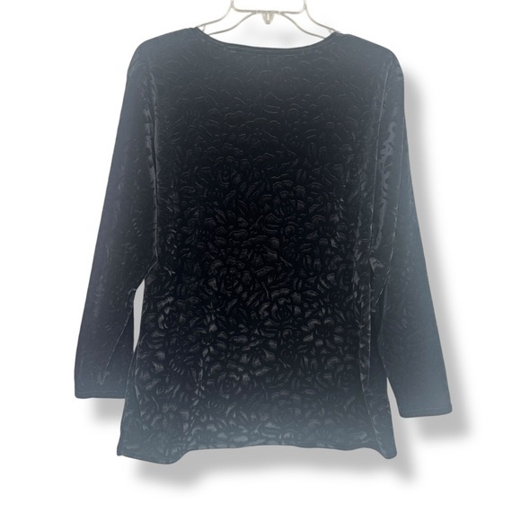 Velvet Burnout Top Womens Size XXL Black Whimsigoth Witchy Fairy Gothic Vamp - Picture 2 of 13